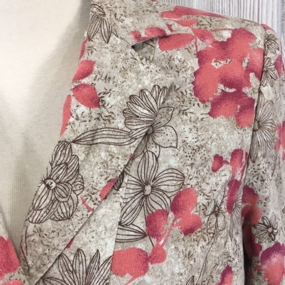 rqt Floral Blazer Tan & Pink Size 14 - Picture 6 of 9